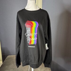 Hard Rock Adult Unisex Black Long Sleeve Sweater Pride Sing it Loud Size L NWT